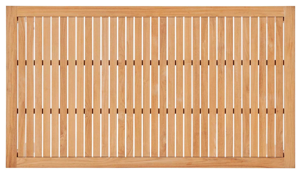 Lounge Dining Table, Rectangular, Wood, Brown Natural, Modern, Outdoor Patio