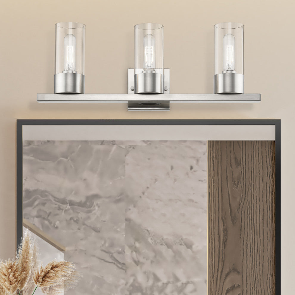 Carson 3 Light Brushed Nickel Vanity Sconce