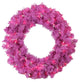 Pre-Lit Orchid Pink Cedar Pine Artificial Christmas Wreath, 36"
