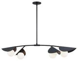 Emma Contemporary 4 Light Matte Black White Metal Pendant