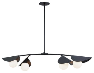 Emma Contemporary 4 Light Matte Black White Metal Pendant