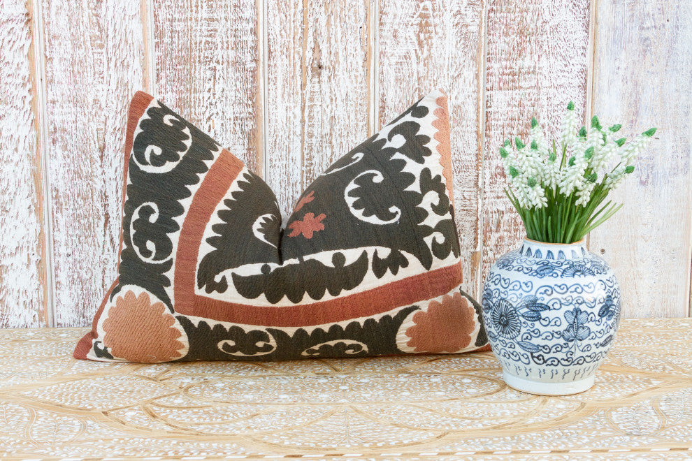 Aziz Thuja Suzani Lumbar Pillow