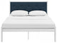 Lottie Full Fabric Bed, White Azure