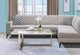 ACME Feit Coffee Table, Faux Marble and Champagne