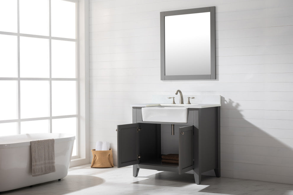 Burbank 36" Single Vanity, Gray