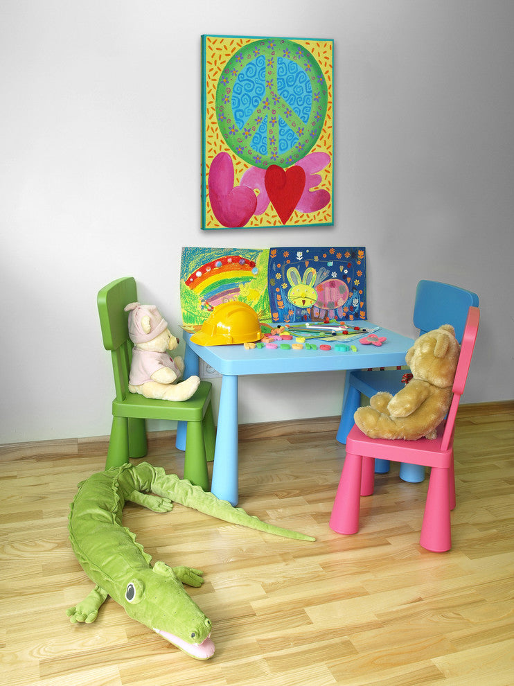 "Peace Love" by Nicola Joyner Painting Print Wrapped Canvas, 40x60