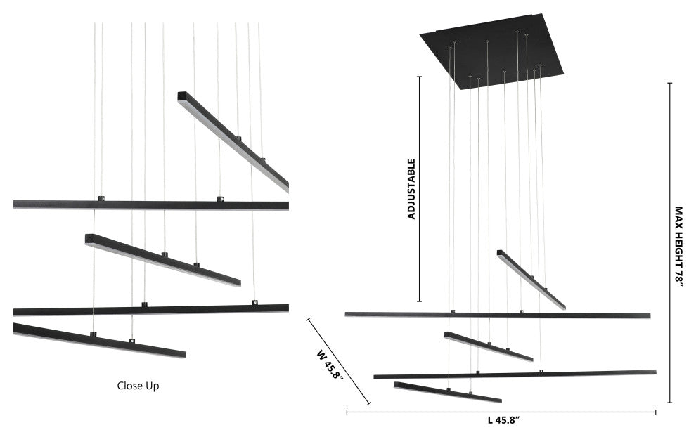 Black Linear Multi-Light Pendant