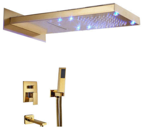 Modena LED Gold Shower Set