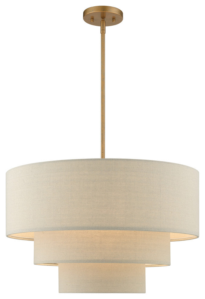 Bellingham 4-Light Antique Gold Leaf Pendant Chandelier