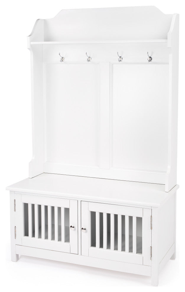 Butler Borya White Hall Tree With Storage