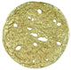 Decorative Round Shaped Aluminum Tray With Rough Edges, Pack of Two, Gold