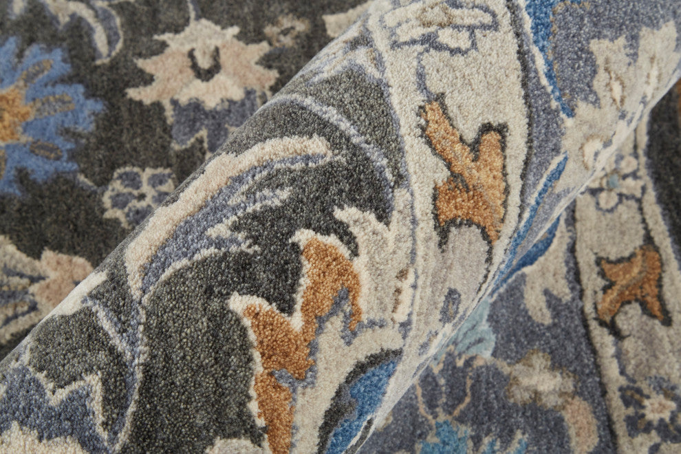 Weave & Wander Mattias Persian Rug, Dark Gray/Blue/Red, Rug, 5' X 8'