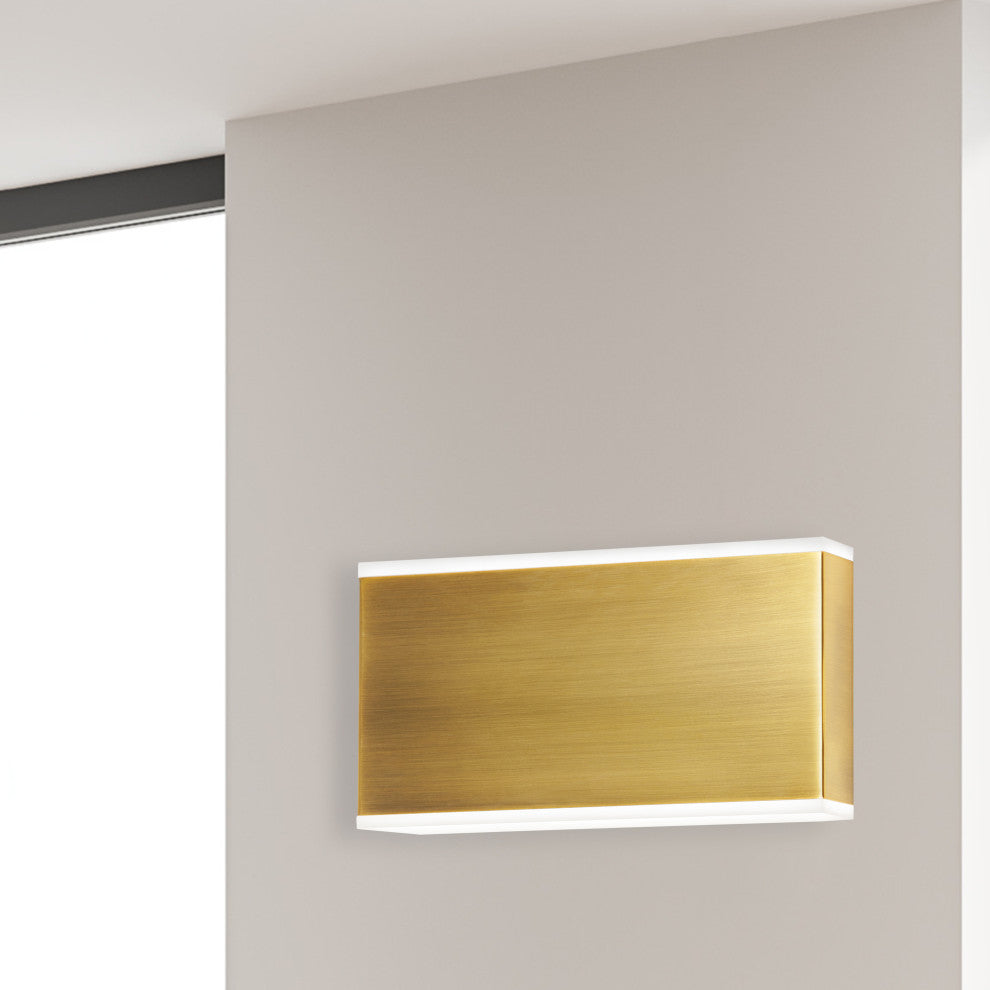 Aged Brass Modern Wall With Frosted Acrylic