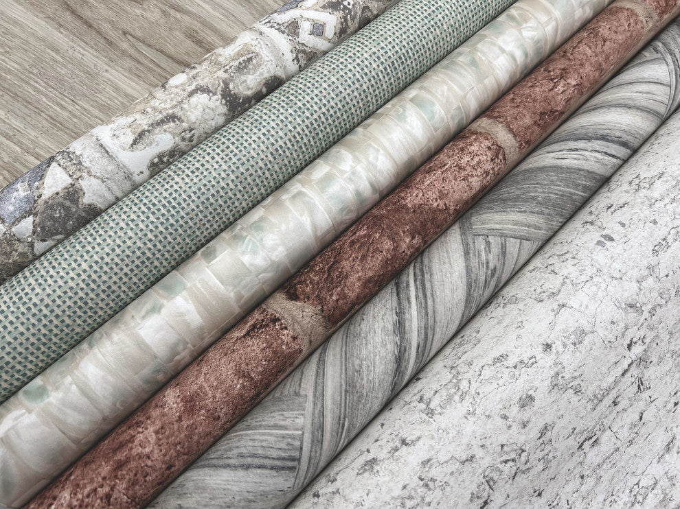Hermosa Herringbone Blue Peel and Stick Wallpaper