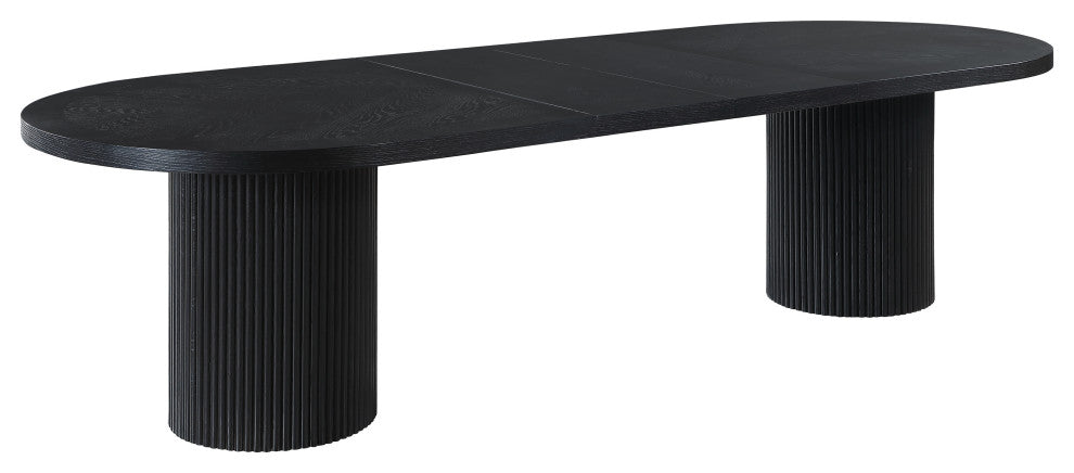Belinda Oak Wood Dining Table, Black