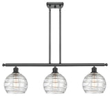 Deco Swirl 3-Light Island-Light, Matte Black, Clear