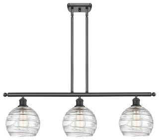 Deco Swirl 3-Light Island-Light, Matte Black, Clear