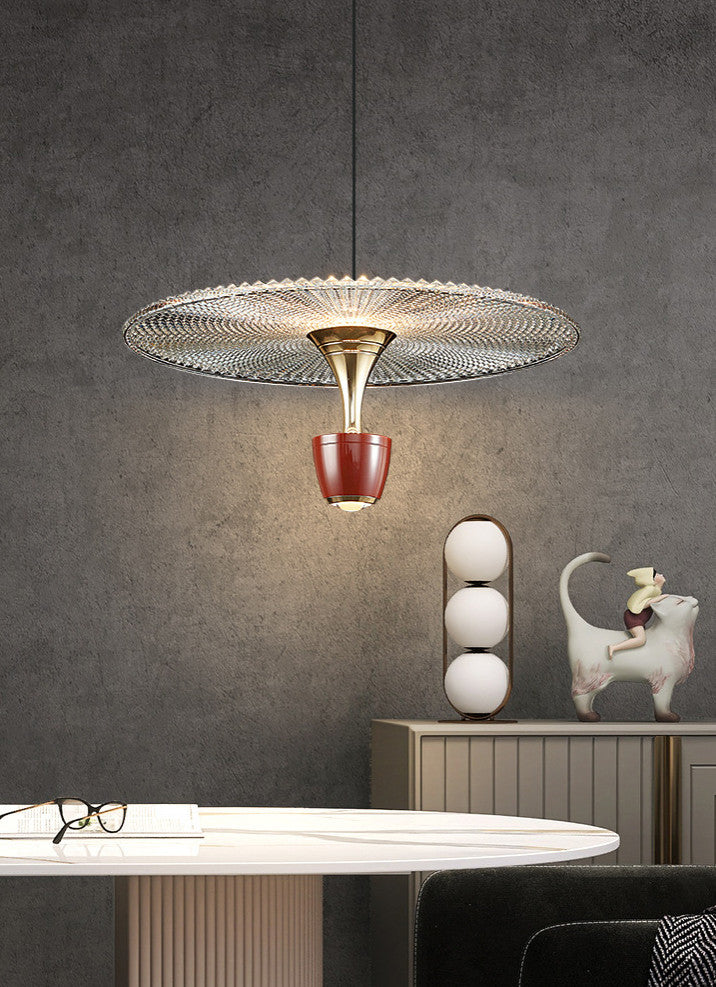 MIRODEMIÂ® Engelberg | Chandelier in the Shape of Art Flower Umbrella, Red, Warm Light