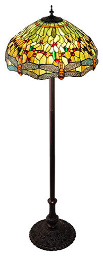 Meyda Lighting 229131 62" High Tiffany Hanginghead Dragonfly Floor Lamp