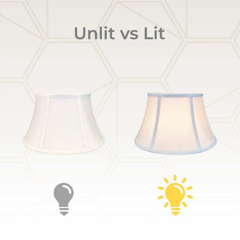 Royal Designs Shallow Drum Bell Bouillotte Lamp Shade, White, 11x17x10, Set of 2