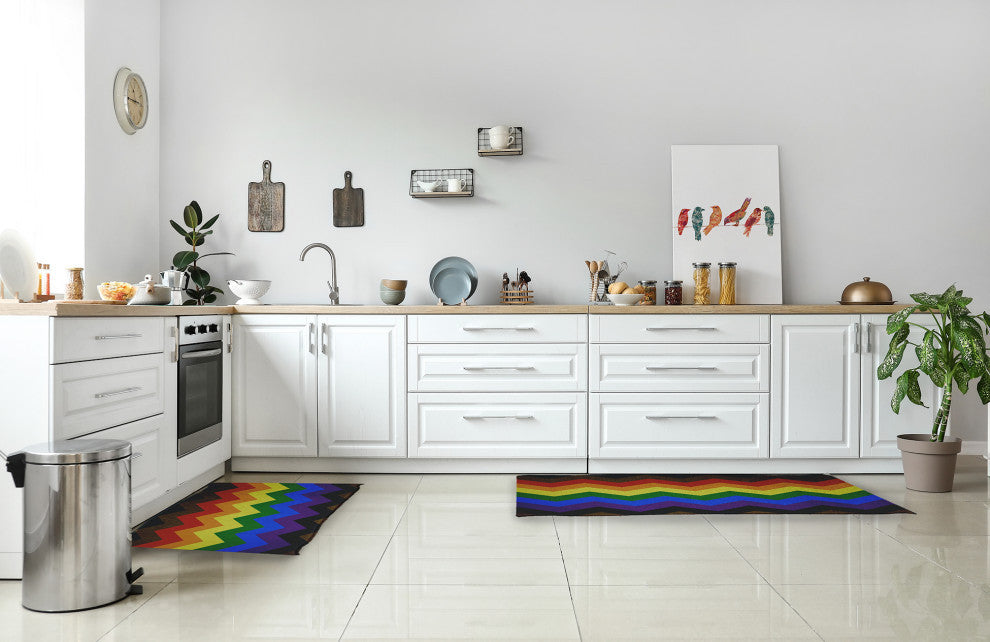 Inclusive Pride Chevron Chenille Rug, Inclusive Pride Chevron, 2'x3'
