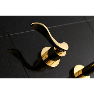 Kingston Brass Two-Handle Wall Mount Tub Faucet, Polished Brass
