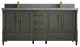 Aberdeen 72 Double Sink Bath Vanity in Pewter Green 2" Piatra Gray