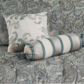 Madison Park Aubrey 12 Piece Comforter Set With Cotton Bed Sheets, Teal