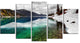 Clear Lake Pine Trees and Mountains, Landscape Canvas Print, 60"x32", 5 Panels
