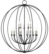 Livex Lighting 46690 Milania 15 Light 42"W Candle Style Globe - Black with