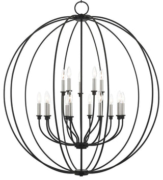 Livex Lighting 46690 Milania 15 Light 42"W Candle Style Globe - Black with