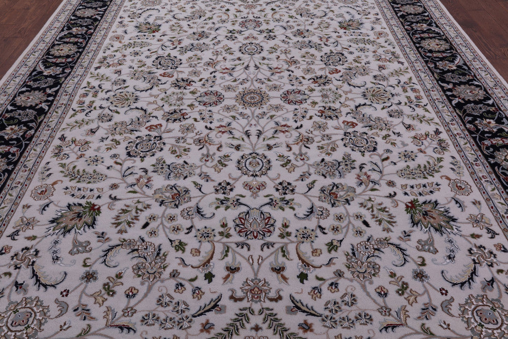 Hand-Knotted Persian Nain Wool & Silk Rug 9' 0" X 12' 5" - Q14747
