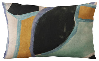 Plutus Blue Modern Print Graphic Print Luxury Throw Pillow, 20"x26"
