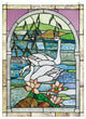 Meyda Lighting 23868 22"W X 30"H Swans Stained Glass Window