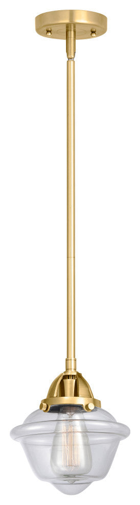 Small Oxford Mini Pendant, Satin Gold, Clear, Clear