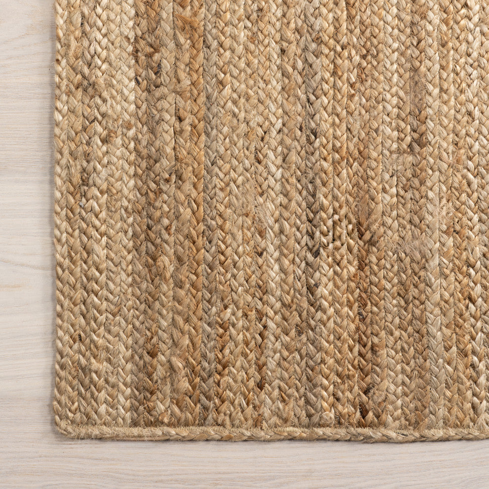 Nuloom Rigo Hand Woven Farmhouse Jute Area Rug, Natural 9'x12'