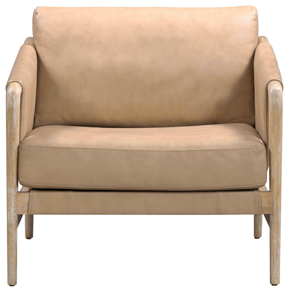 Chakka Tan Genuine Leather Accent Chair