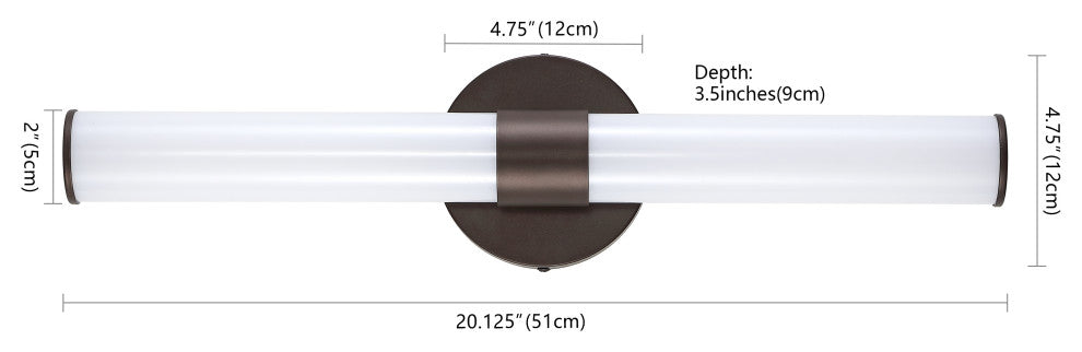 Brooks 20.13" 1-Light Iron Integrated LED Vanity Light, Oil Rubbed Bronze