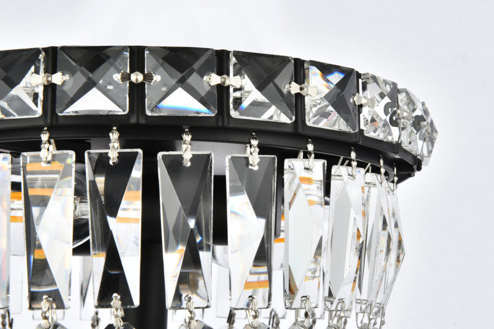 Elegant Lighting V2528F8/RC Tranquil 2 Light 8"W Flush Mount Bowl - Black