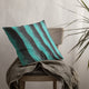 Plutus Teal Black Wild Ocean Faux Fur Luxury Throw Pillow, 18" x 18"