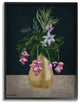 Gold Vase Pink Flower Drawing, 11"x14"