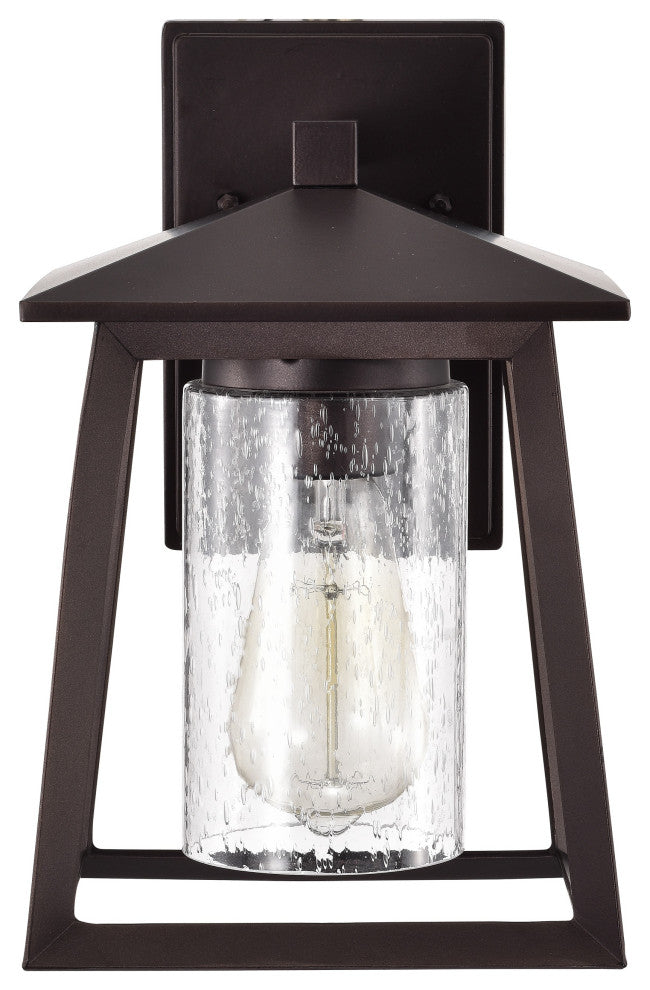 CHLOE Lighting RUSSELL Transitional 1-Light Oil Rubbed Bronze Outdoor Sconce