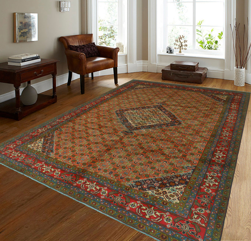 Fine Vintage Distressed Murray Rust/Red Rug, 6'3x9'5