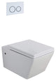 In-Wall Toilet Set, 2"x6" Carrier and Tank, White Round Actuators
