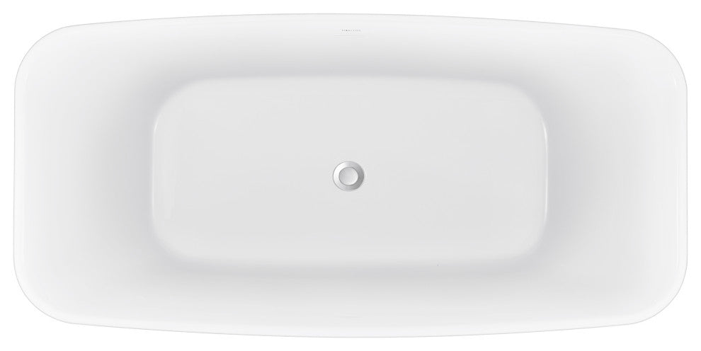 59" Acrylic Roll-Top Flatbottom Non-Whirlpool Bathtub, Black