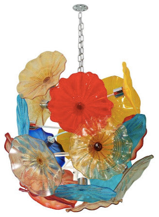 Artemis Art Glass Flower Chandelier Lighting