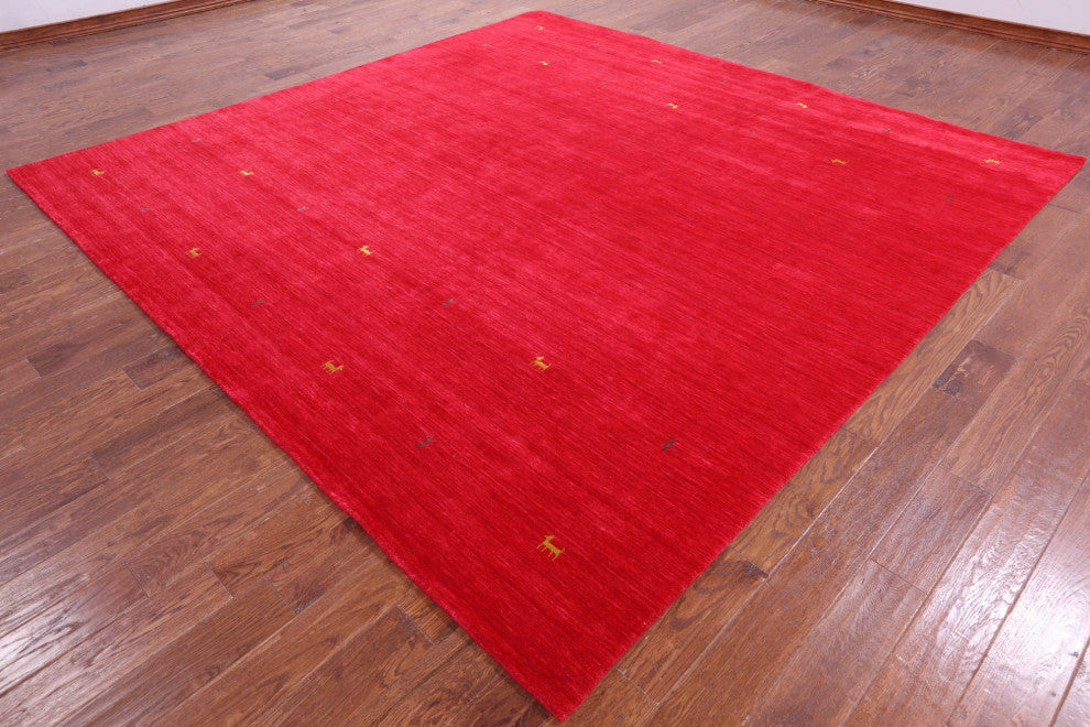 10' Square Persian Gabbeh Handmade Wool Rug - Q15030