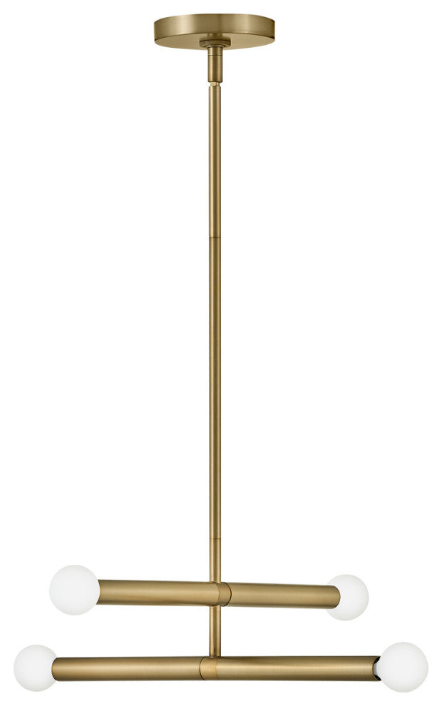 Lark Millie 15.75" Four Light Convertible Pendant, Lacquered Brass