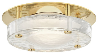 Heath 1 Light Flush Mount, Aged Brass Finish