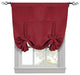 Ava Blackout Curtains Rod Pocket Tie Up Shade, Red, 46"x63"